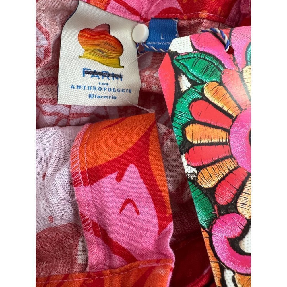 Farm x Anthropologie Tropical Print Shorts Tropical Jungle Size L NWT - Picture 11 of 11